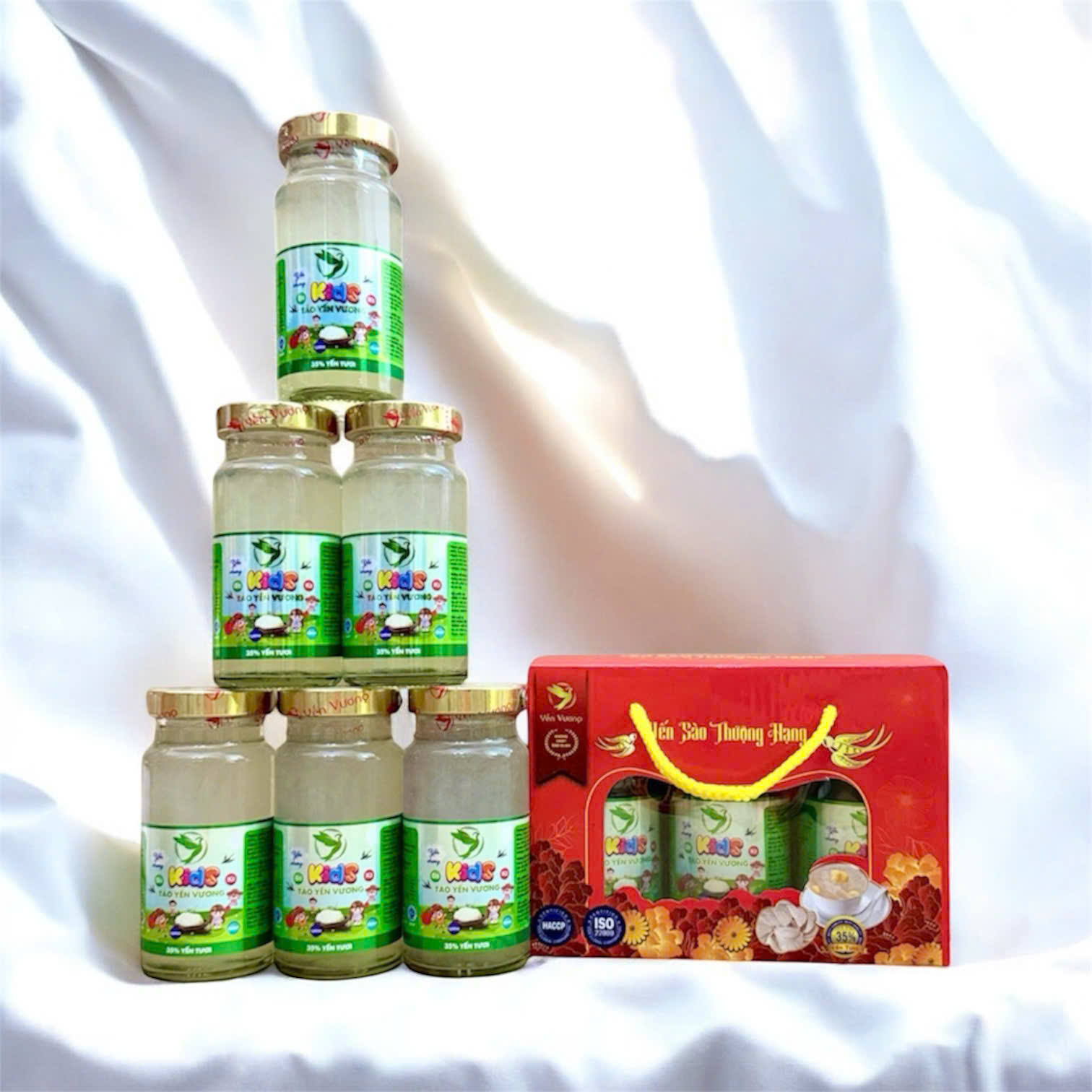 Lốc 6 hũ yến Vương 140ml Kids Táo